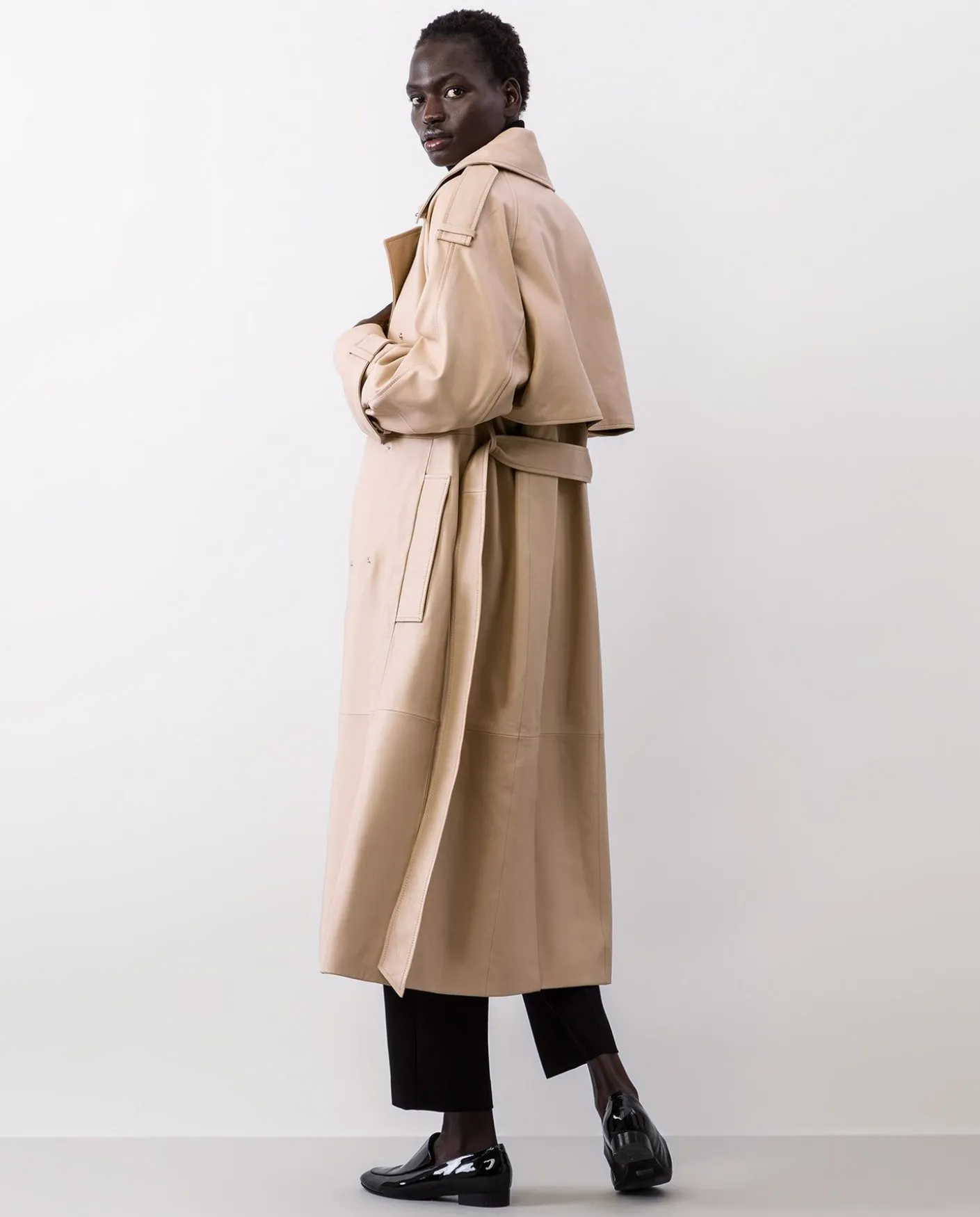 Coats|IVY OAK Lilith Leather Trenchcoat